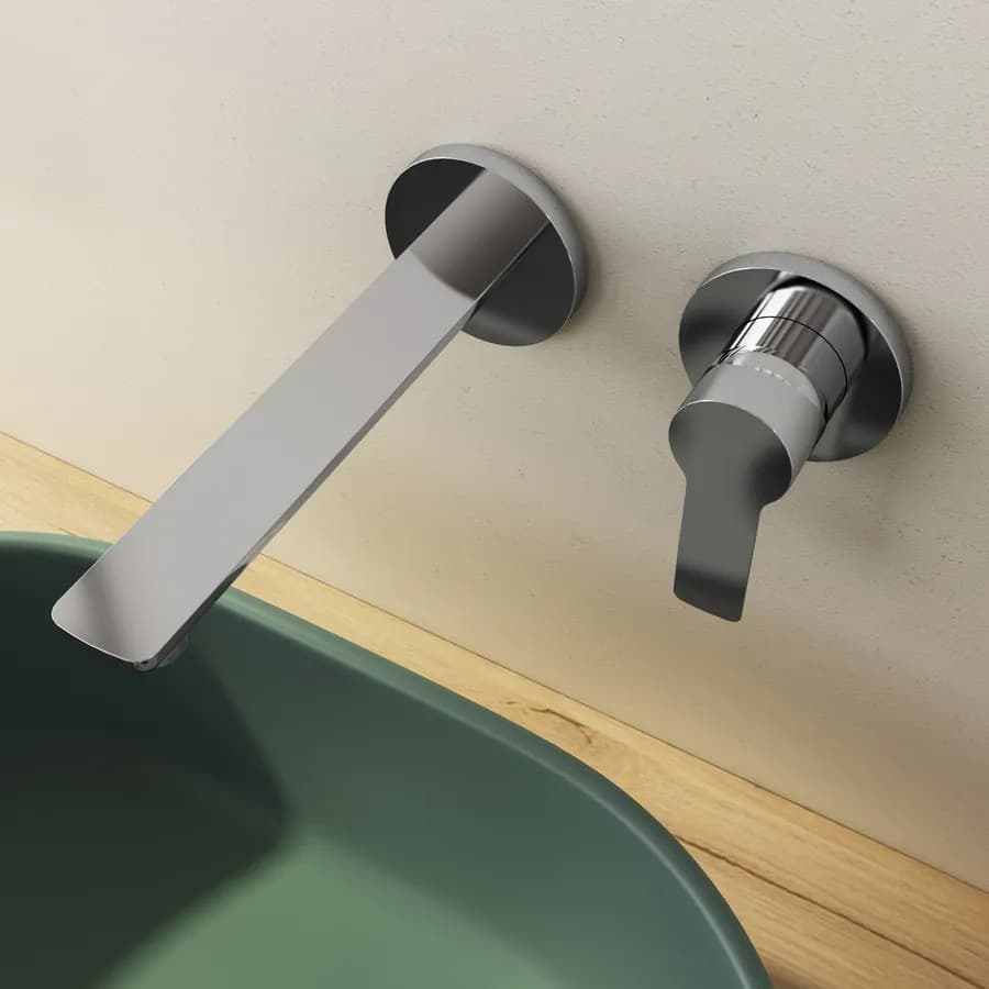 Set miscelatore lavabo a muro canna 20 cm e bidet cromo – Key