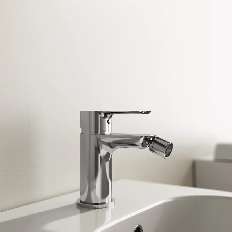 Set miscelatore lavabo a muro canna 20 cm e bidet cromo – Key