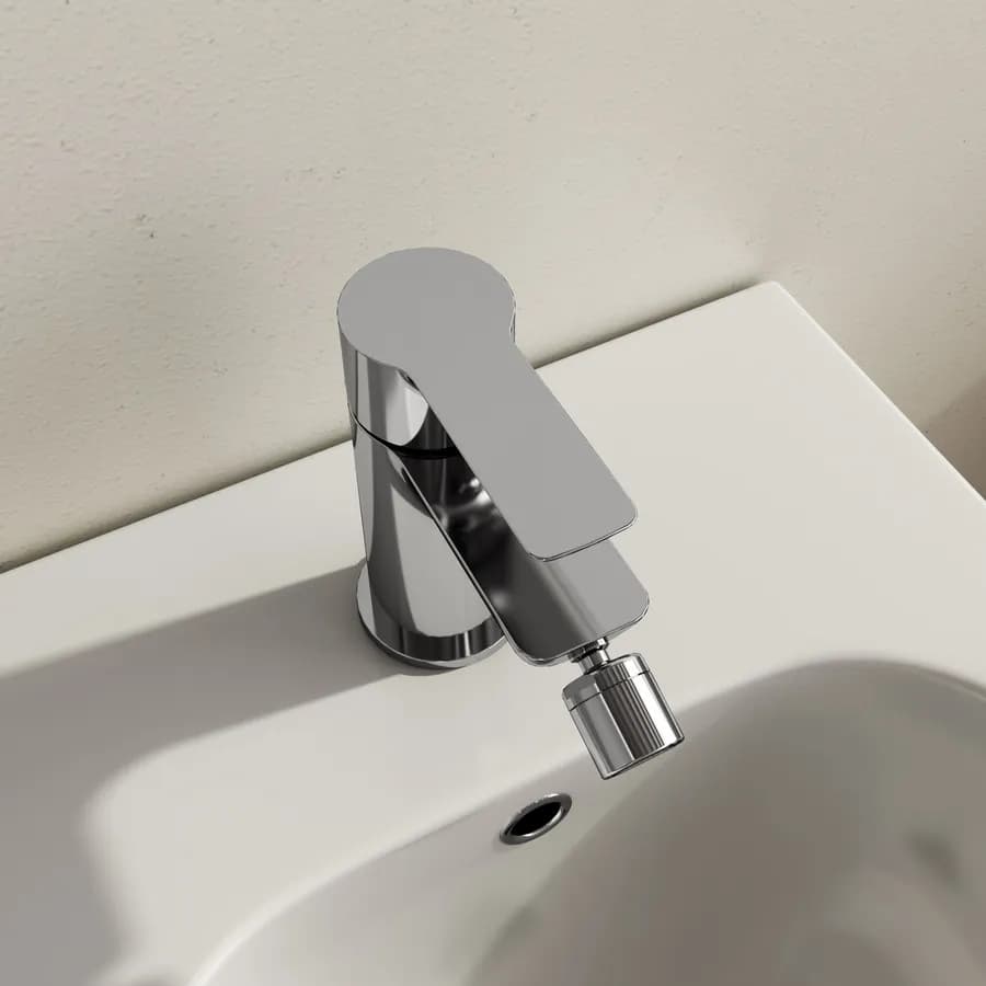 Set miscelatore lavabo a muro canna 20 cm e bidet cromo – Key