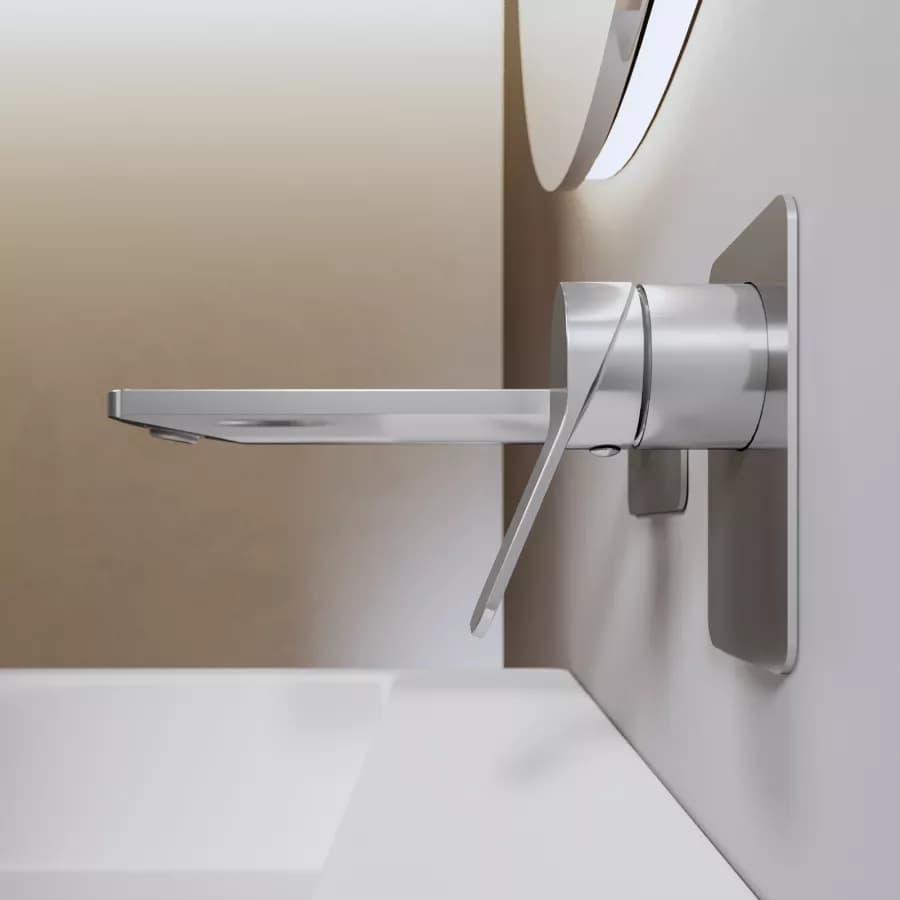 Set miscelatore lavabo a muro canna 20 e bidet con esterno vasca cromo – Wing