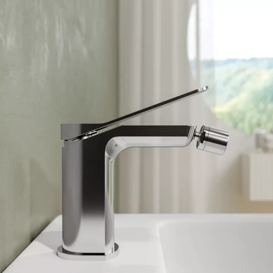 Set miscelatore lavabo a muro canna 20 e bidet con esterno vasca cromo – Wing