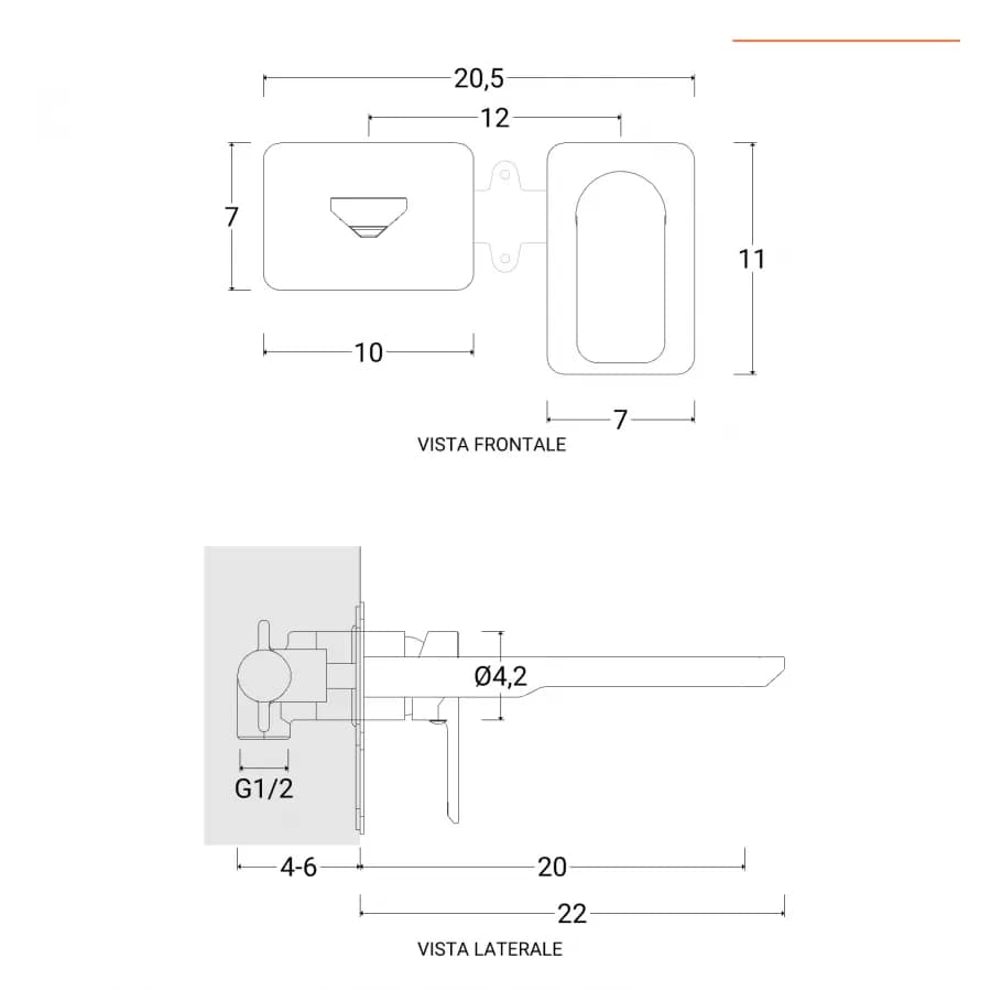 Set miscelatore lavabo a muro canna 20 e bidet con esterno vasca nero – Fusion