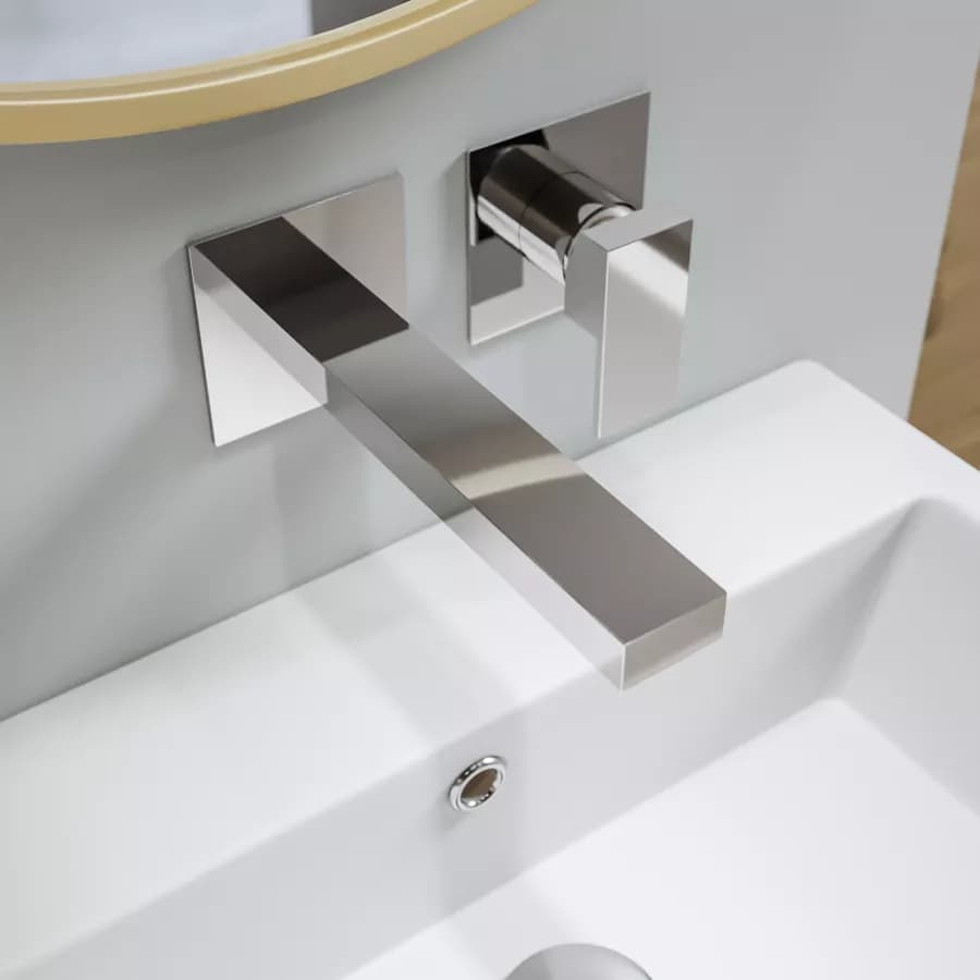 Set miscelatore lavabo a muro canna 20 e bidet con incasso doccia cromo – Kyria