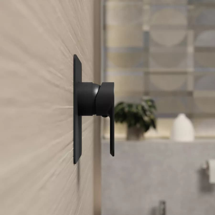 Set miscelatore lavabo a muro canna 20 e bidet con incasso doccia nero – Fusion
