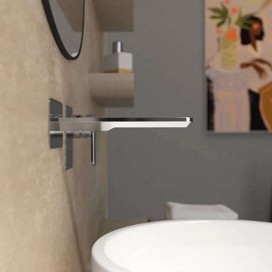Set miscelatore lavabo a muro canna 20 e bidet cromo – Fusion