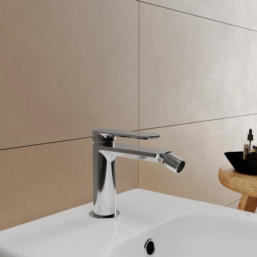 Set miscelatore lavabo a muro canna 20 e bidet cromo – Fusion