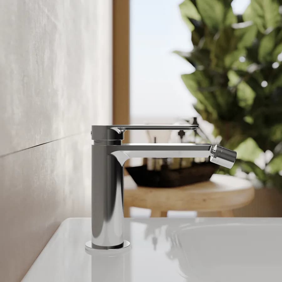 Set miscelatore lavabo a muro canna 20 e bidet cromo – Fusion