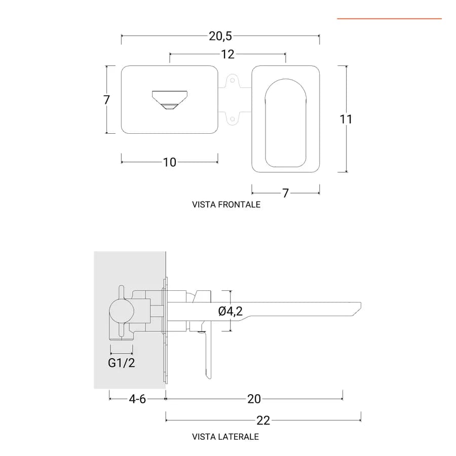 Set miscelatore lavabo a muro canna 20 e bidet nero – Fusion