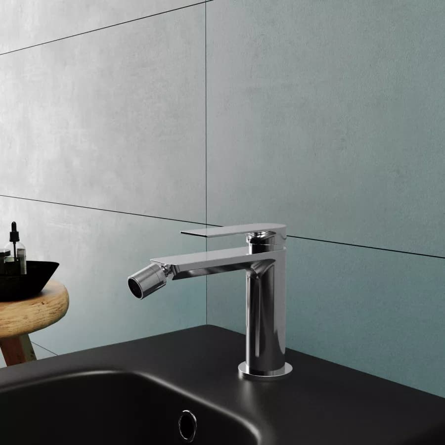 Set miscelatore lavabo a muro canna 25 e bidet con esterno vasca cromo – Iota