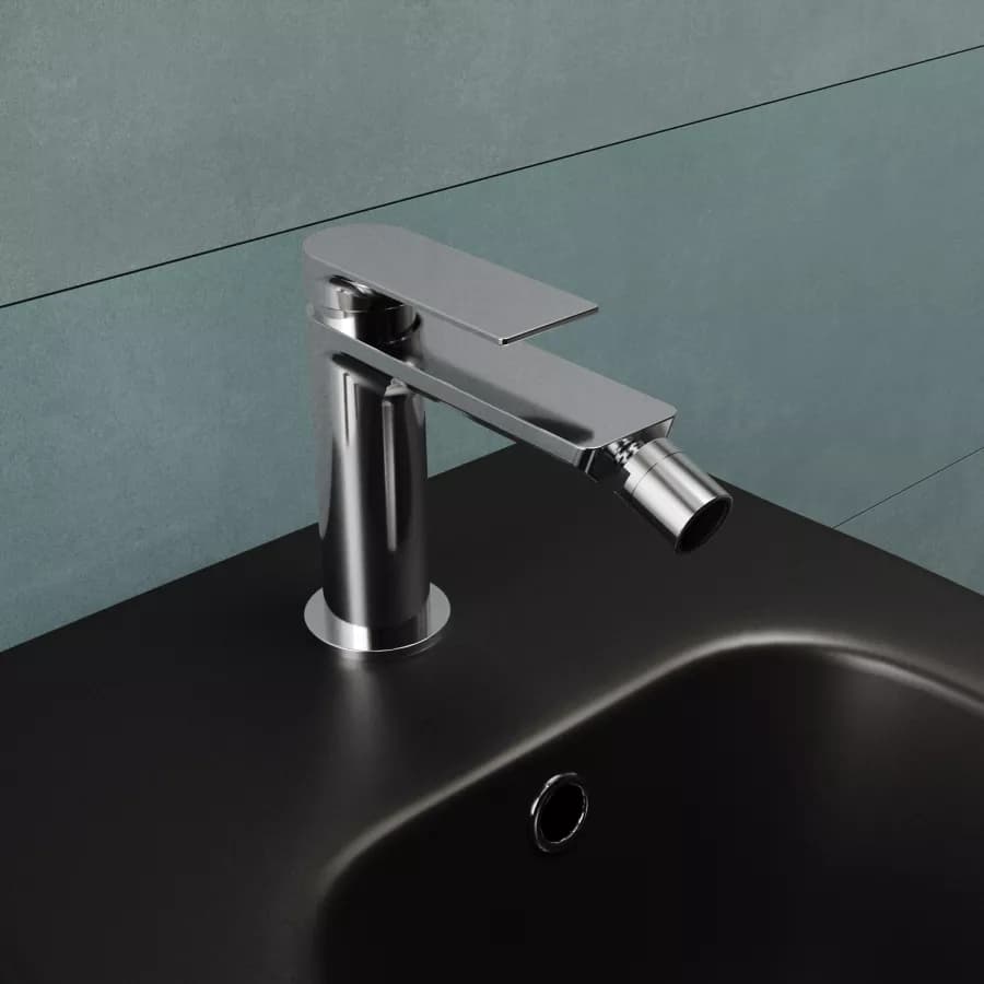 Set miscelatore lavabo a muro canna 25 e bidet con esterno vasca cromo – Iota