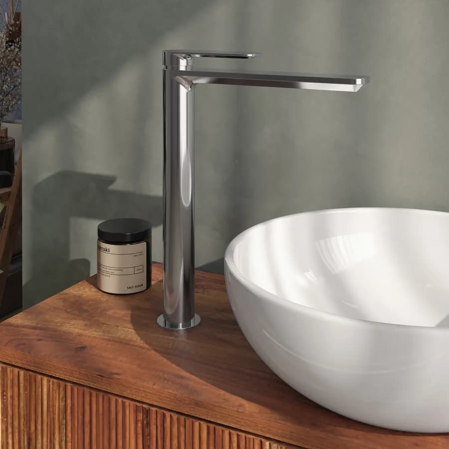 Set miscelatore lavabo alto e bidet con incasso doccia con deviatore cromo – Fusion