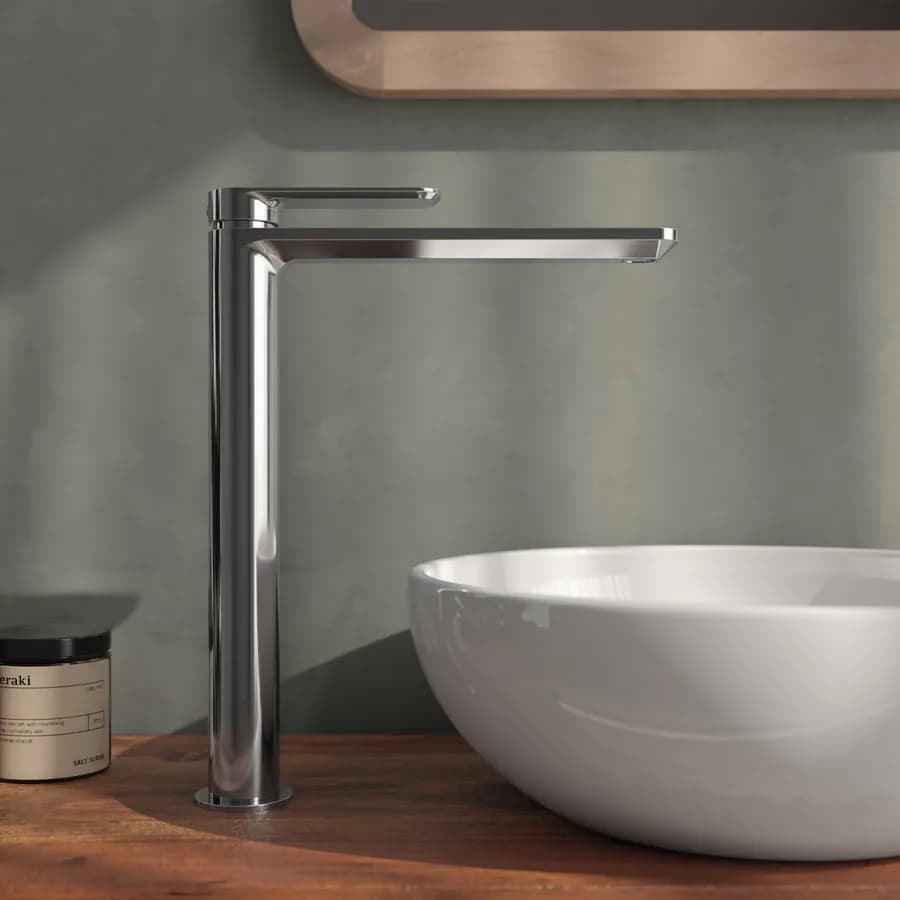 Set miscelatore lavabo alto e bidet con incasso doccia con deviatore cromo – Fusion