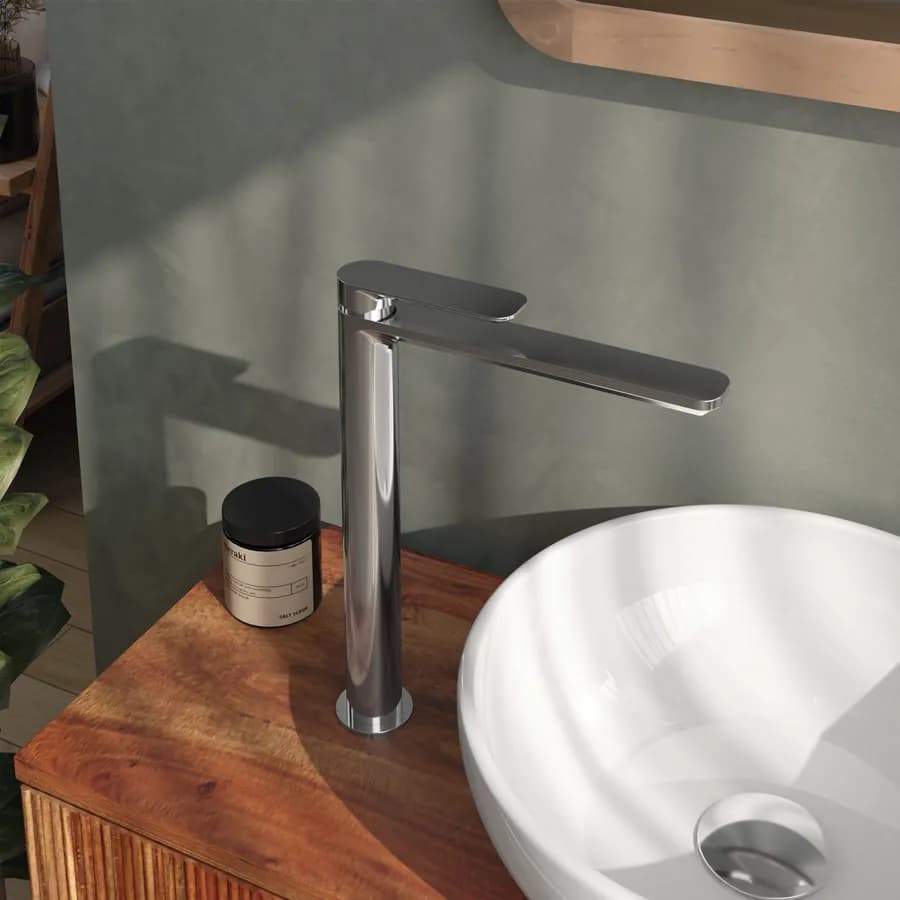 Set miscelatore lavabo alto e bidet con incasso doccia con deviatore cromo – Fusion