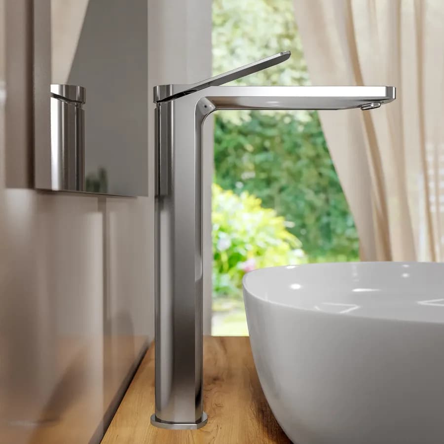 Set miscelatore lavabo alto e bidet con incasso doccia con deviatore cromo – Wing
