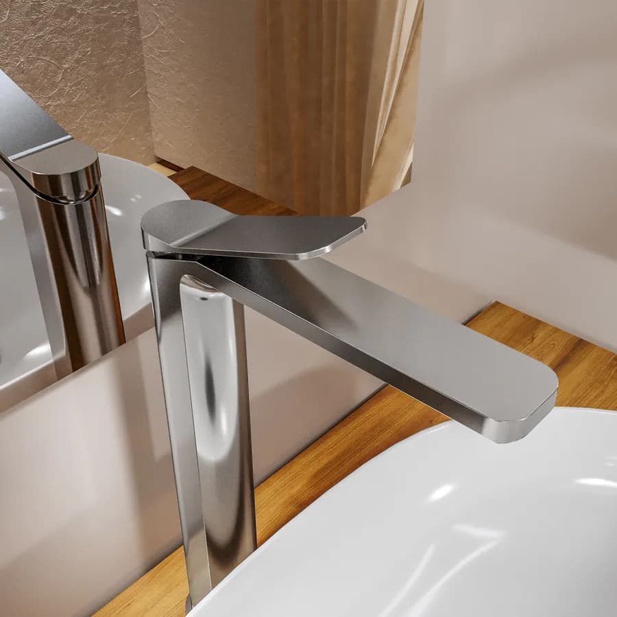 Set miscelatore lavabo alto e bidet con incasso doccia con deviatore cromo – Wing
