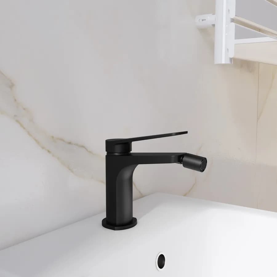 Set lavabo alto e bidet in ottone nero opaco - Nocta