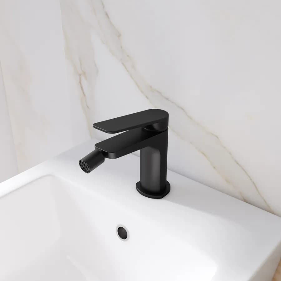 Set lavabo alto e bidet in ottone nero opaco - Nocta