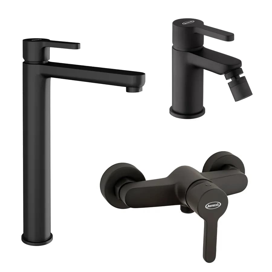 Set lavabo alto e bidet ed esterno doccia nero Flag di Jacuzzi - Rubinetteria