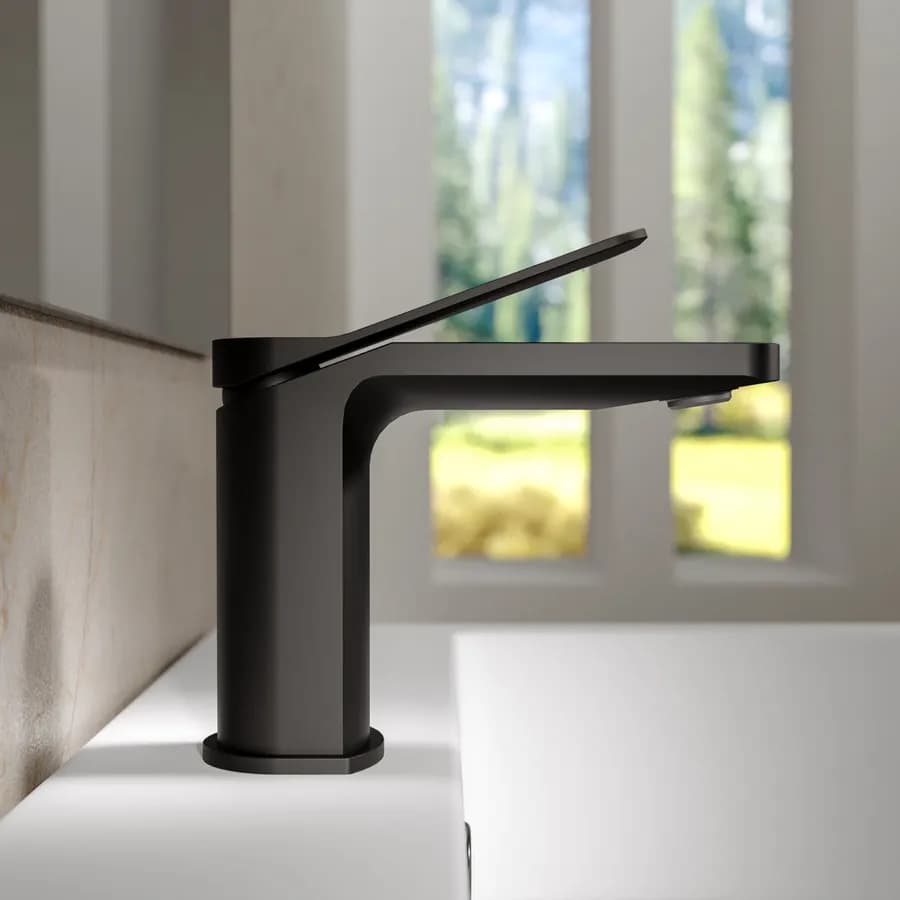 Set miscelatore lavabo e bidet con incasso doccia con deviatore nero – Wing