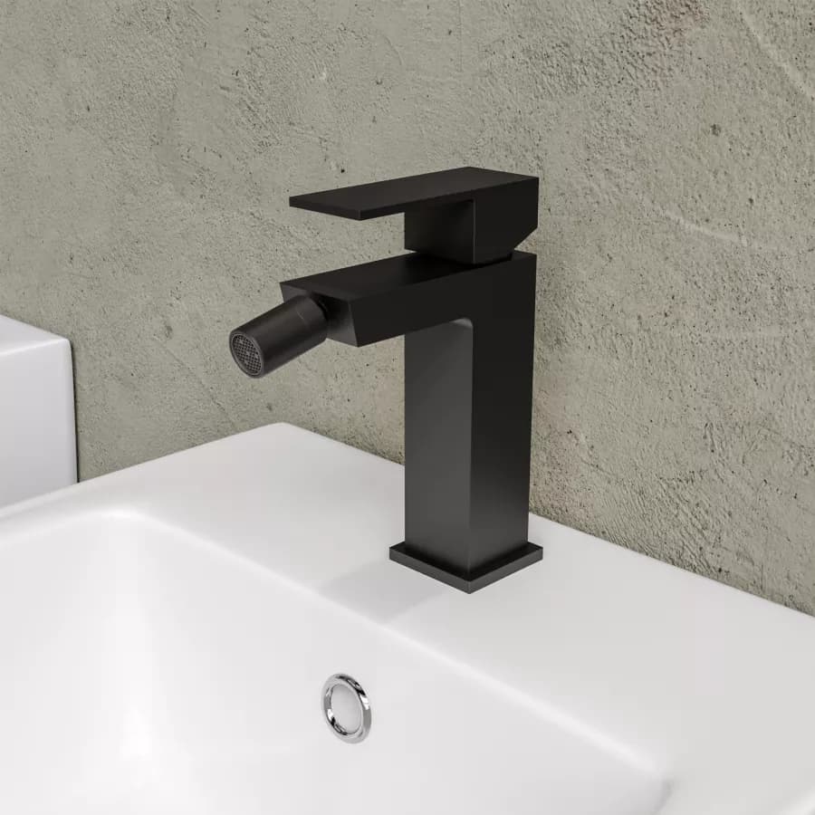 Set miscelatore lavabo e bidet con incasso doccia nero – Kyria