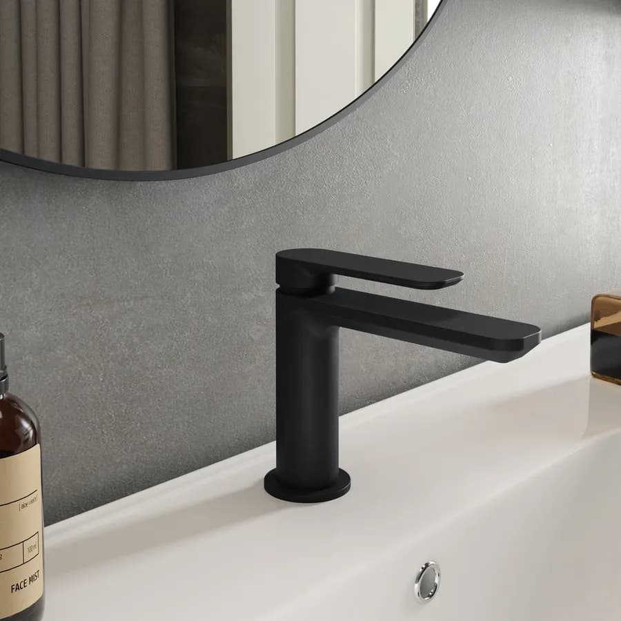 Set miscelatore lavabo e bidet nero – Fusion