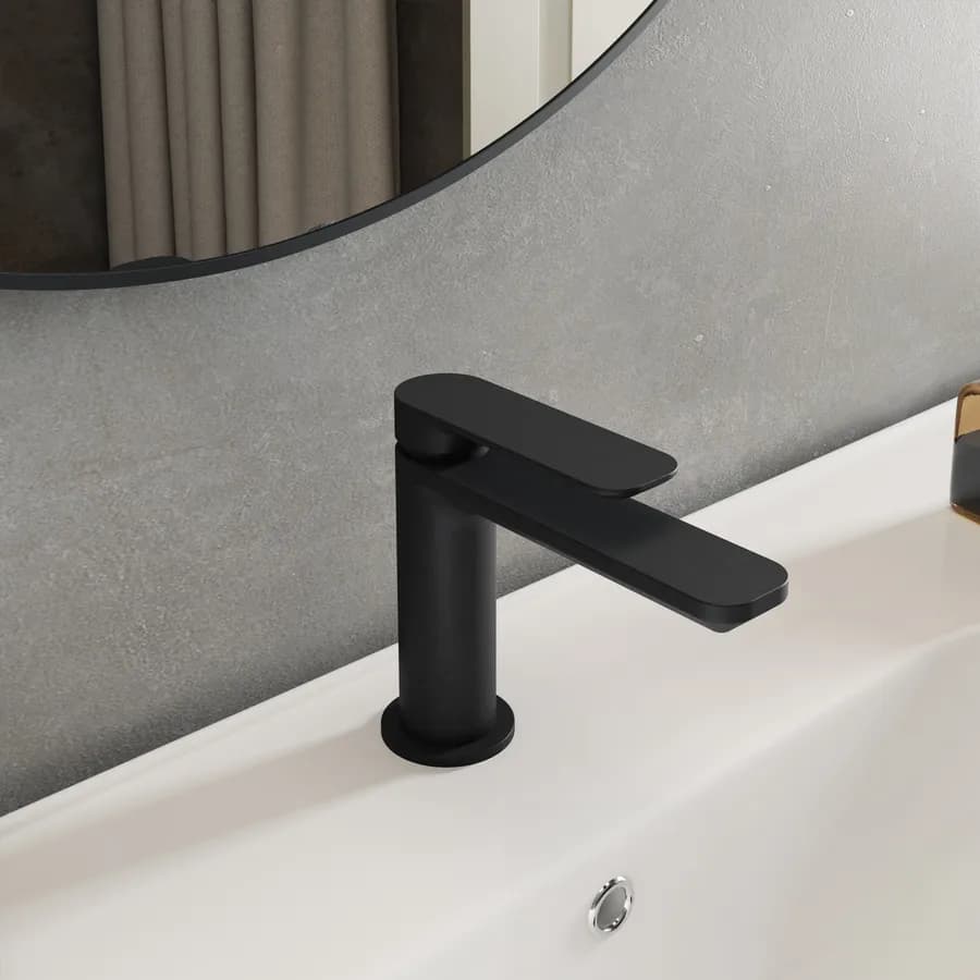 Set miscelatore lavabo e bidet nero – Fusion