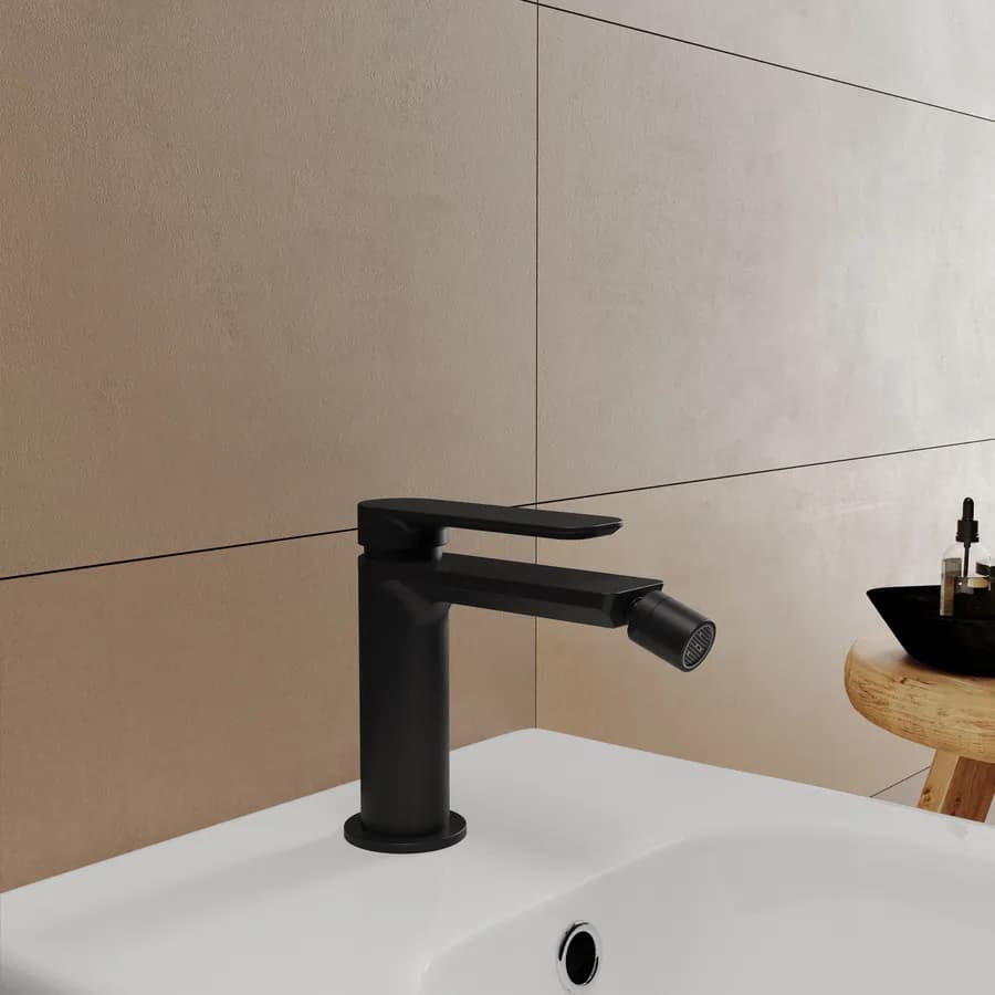Set miscelatore lavabo e bidet nero – Fusion