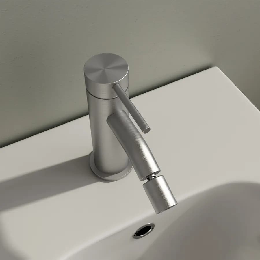 Set miscelatore lavabo a muro canna 20 cm e bidet con incasso doccia con deviatore acciaio inox 316 – Pure