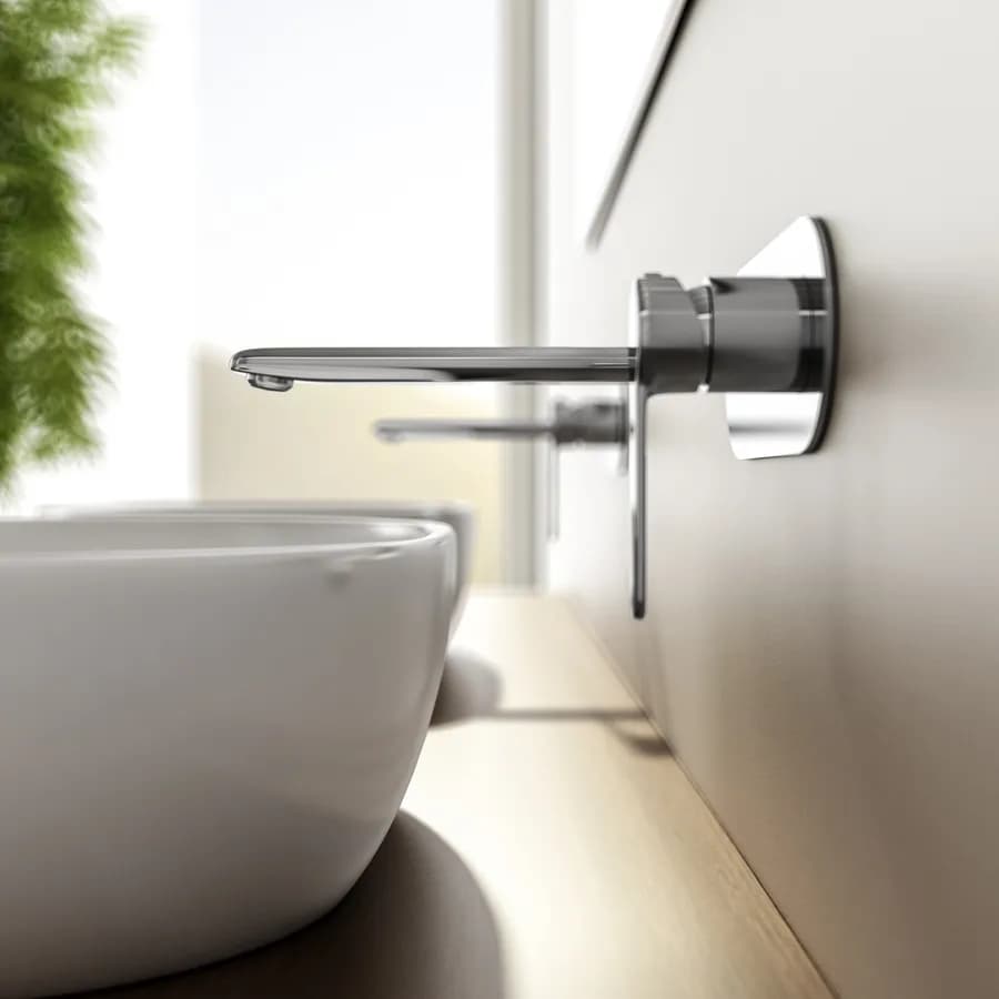 Set miscelatore lavabo a muro con piastra e bidet cromo – Tila