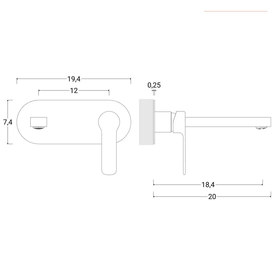 Set miscelatore lavabo a muro con piastra e bidet cromo – Tila