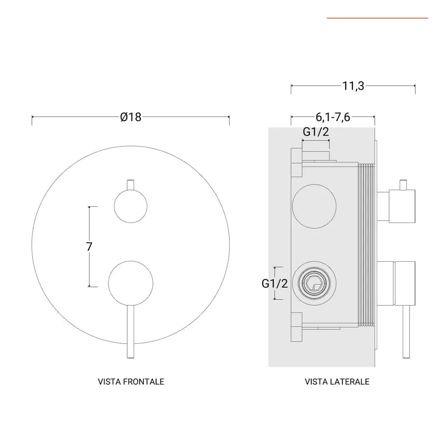 Set miscelatore lavabo alto e bidet con incasso doccia con deviatore acciaio inox 316 – Pure