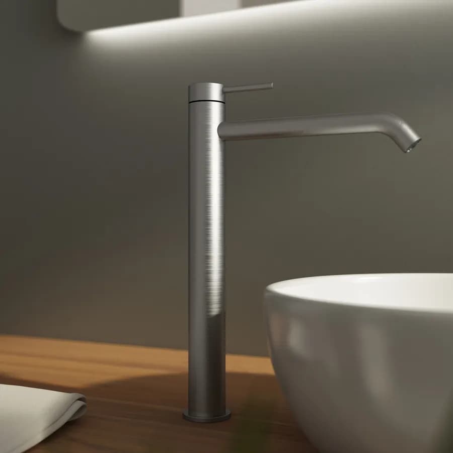 Set miscelatore lavabo alto e bidet con incasso doccia con deviatore acciaio inox 316 – Pure