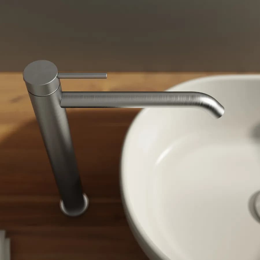 Set miscelatore lavabo alto e bidet con incasso doccia con deviatore acciaio inox 316 – Pure