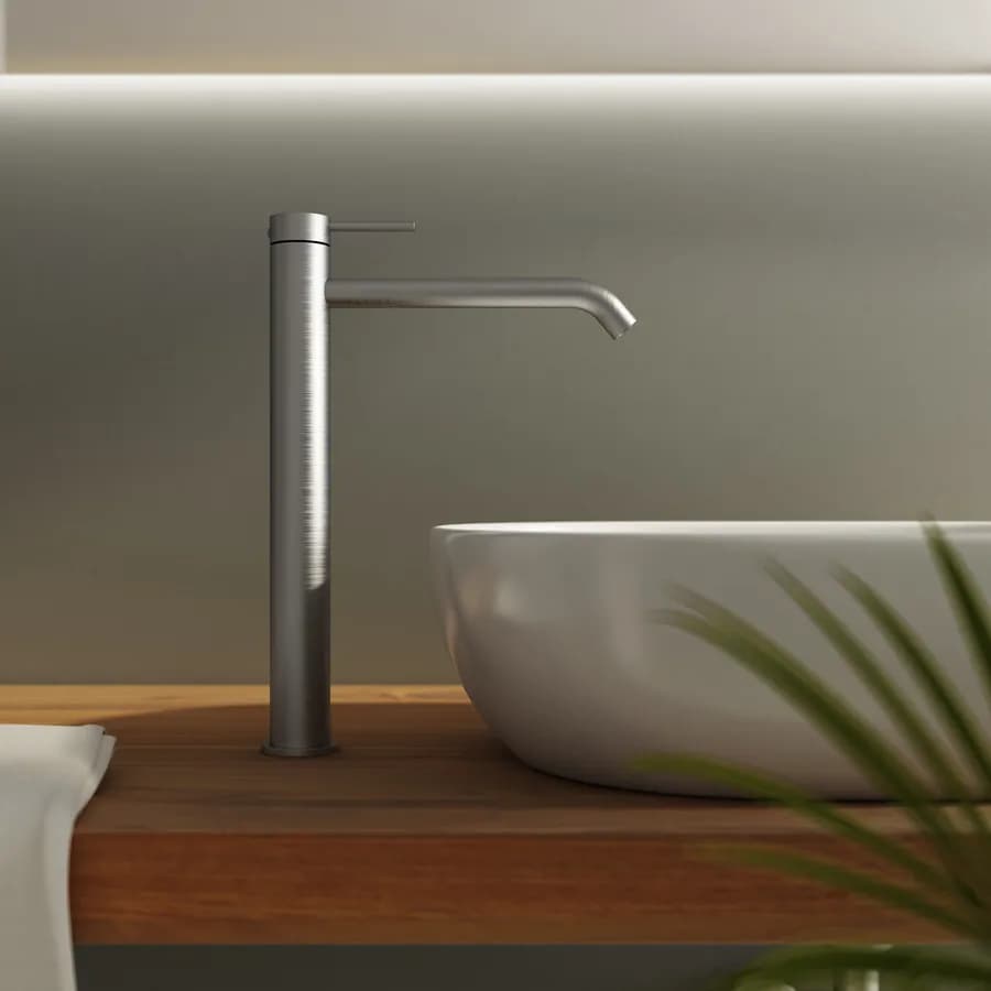 Set miscelatore lavabo alto e bidet con incasso doccia con deviatore acciaio inox 316 – Pure
