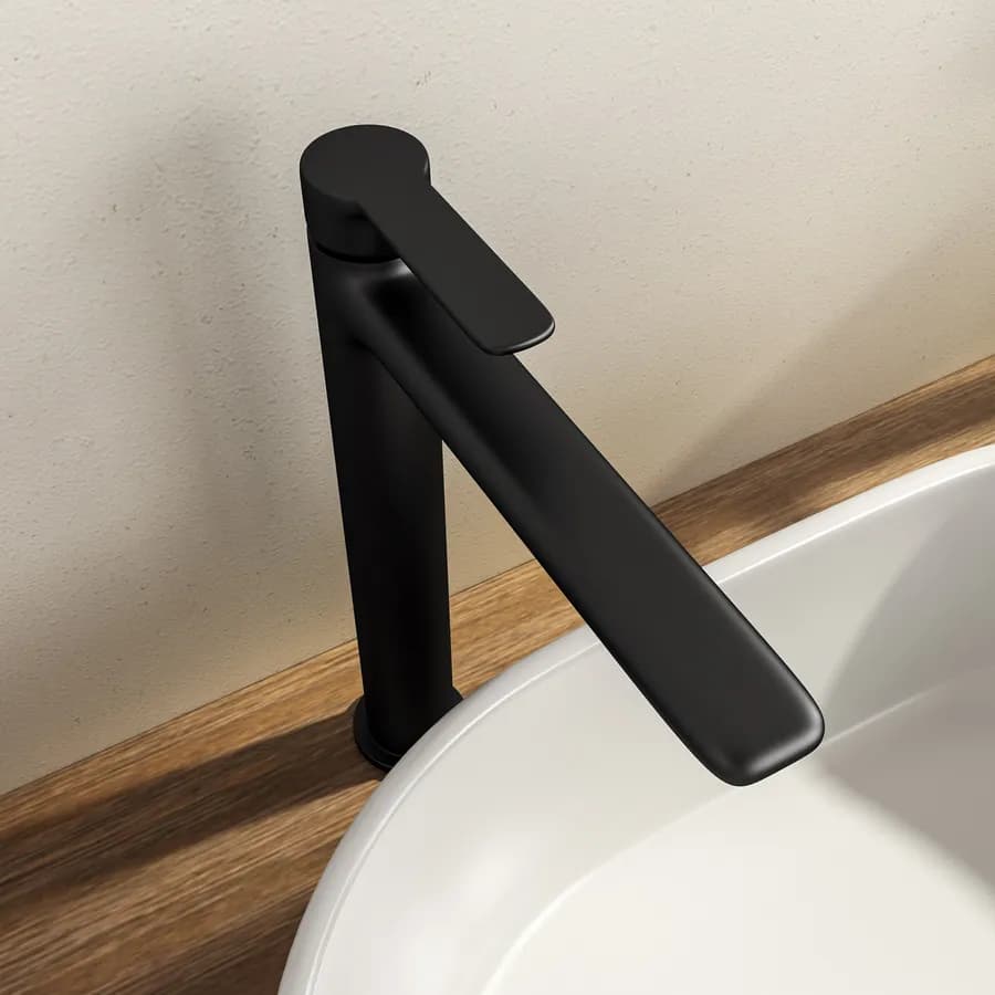Set miscelatore lavabo alto e bidet con incasso doccia con deviatore nero – Tila