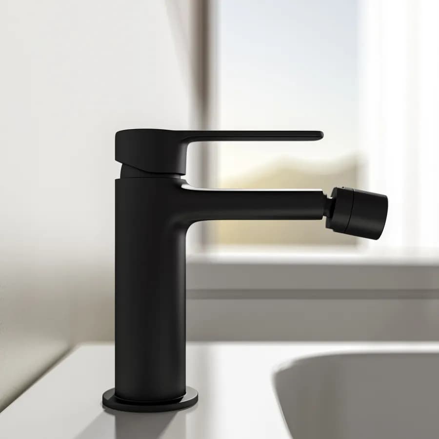 Set miscelatore lavabo alto e bidet con incasso doccia con deviatore nero – Tila
