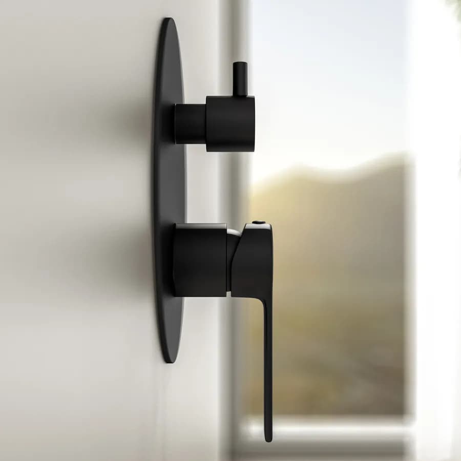 Set miscelatore lavabo alto e bidet con incasso doccia con deviatore nero – Tila