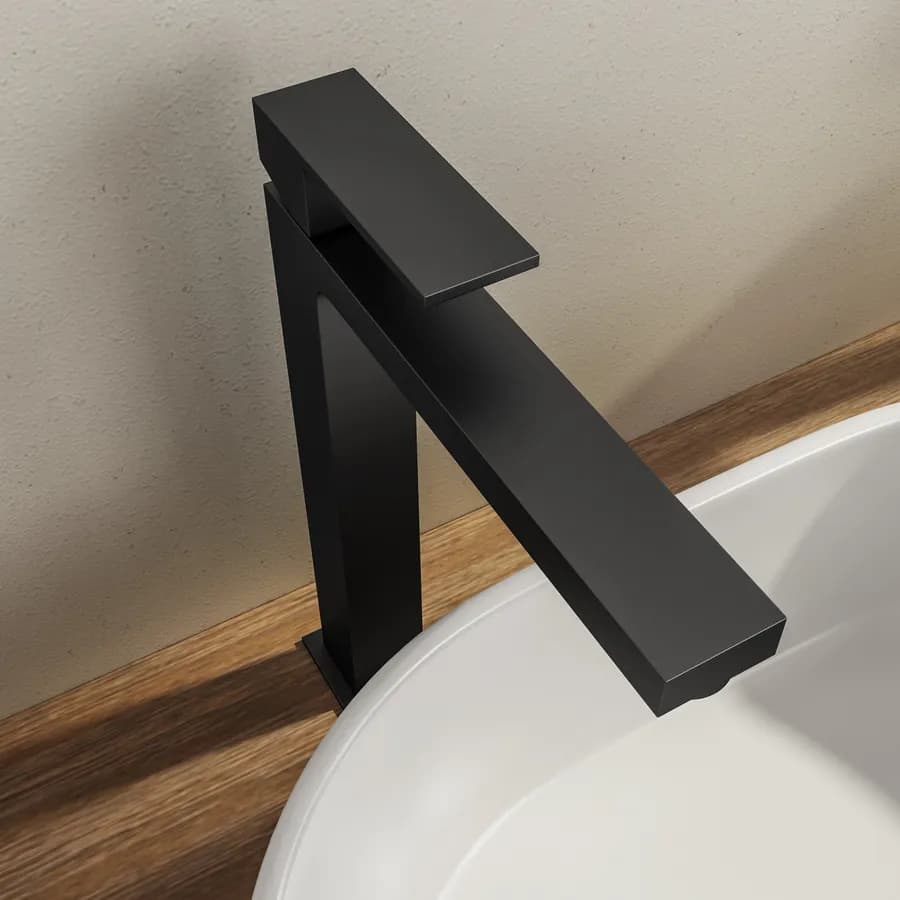 Set miscelatore lavabo alto e bidet con incasso doccia con deviatore nero – Tiamat