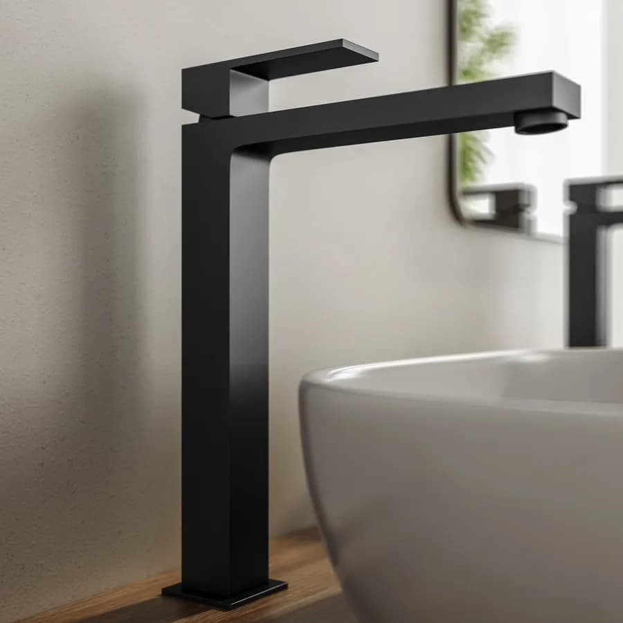 Set miscelatore lavabo alto e bidet nero – Tiamat