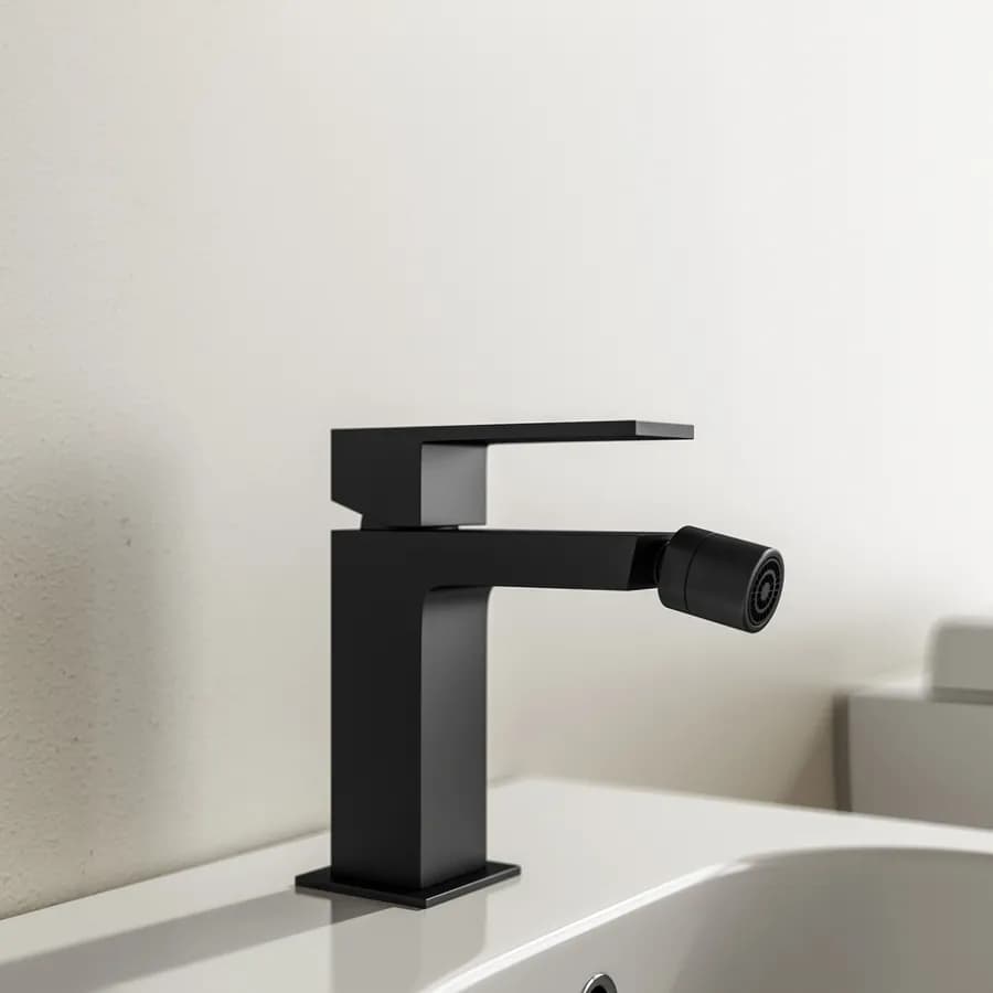 Set miscelatore lavabo alto e bidet nero – Tiamat