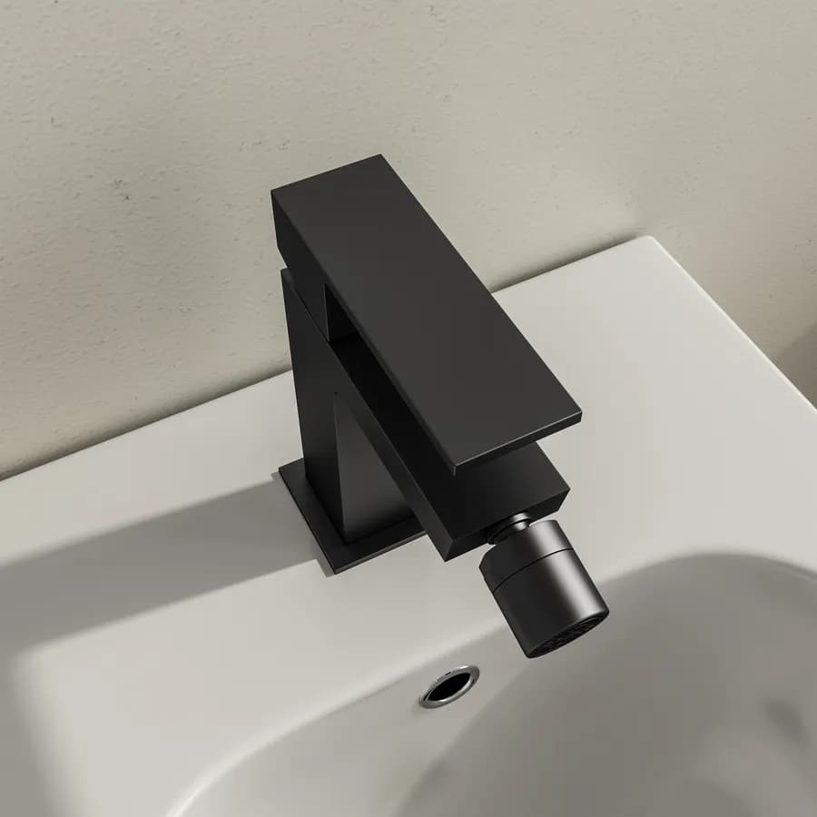 Set miscelatore lavabo alto e bidet nero – Tiamat