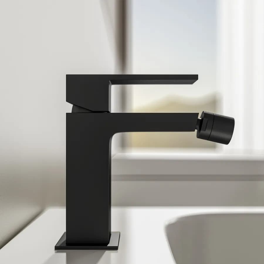 Set miscelatore lavabo alto e bidet nero – Tiamat