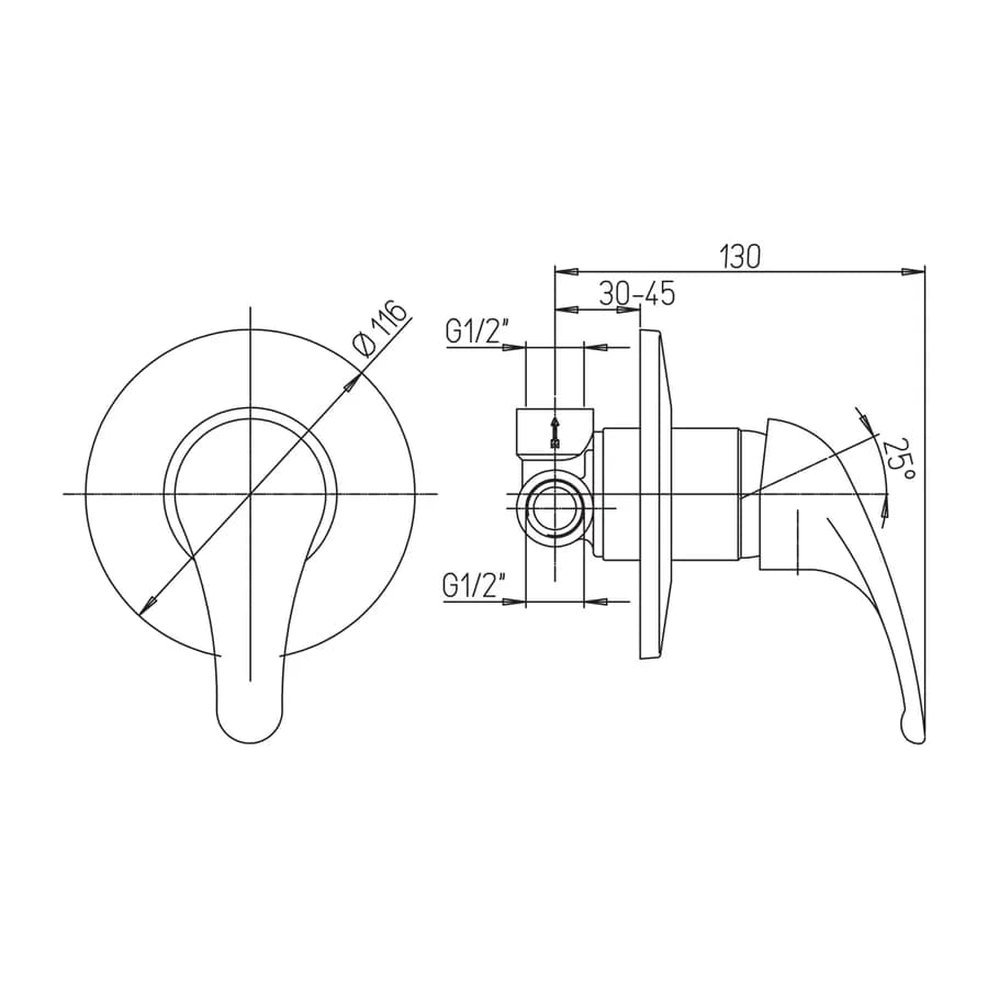 Set miscelatori lavabo bidet e doccia in ottone cromato Serie ENERGY