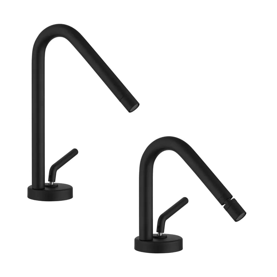 Set miscelatori lavabo + bidet nero opaco Lumos di Jacuzzi - Rubinetteria