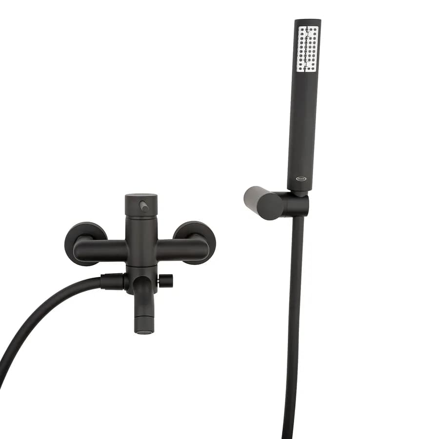 Set miscelatori lavabo + bidet + vasca con accessori nero opaco Gun di Jacuzzi - Rubinetteria