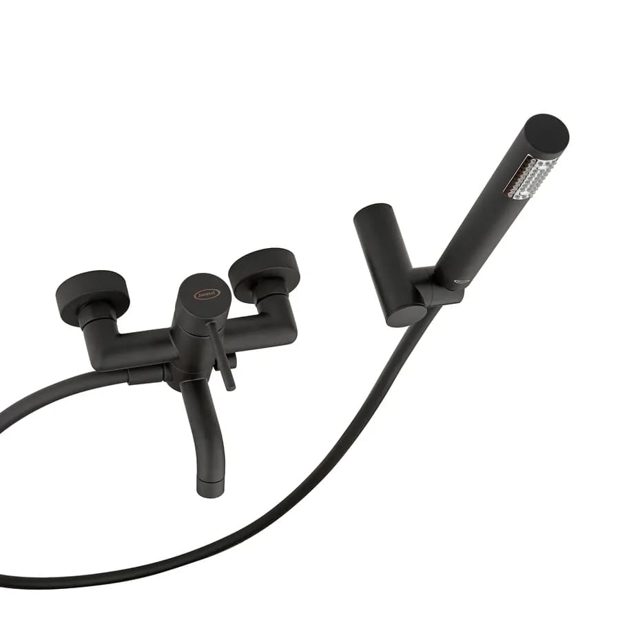 Set miscelatori lavabo + bidet + vasca con accessori nero opaco Gun di Jacuzzi - Rubinetteria