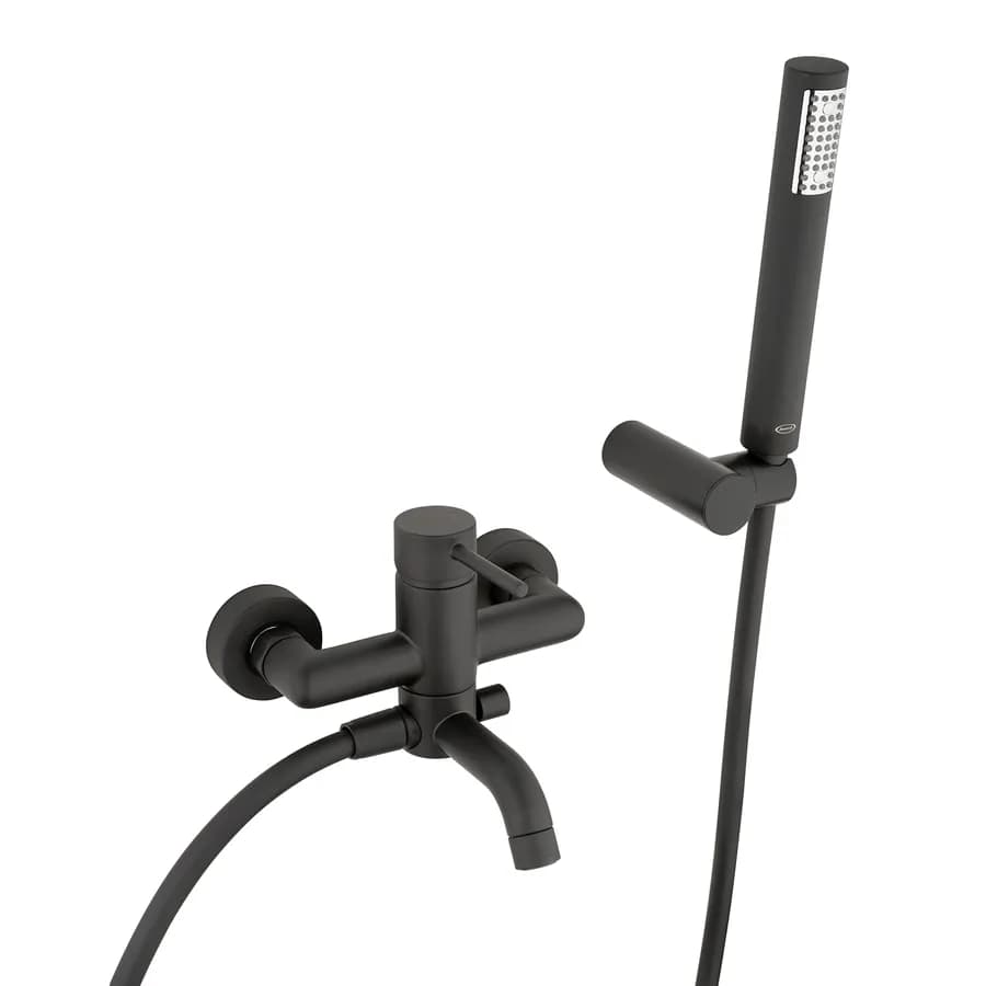 Set miscelatori lavabo + bidet + vasca con accessori nero opaco Gun di Jacuzzi - Rubinetteria