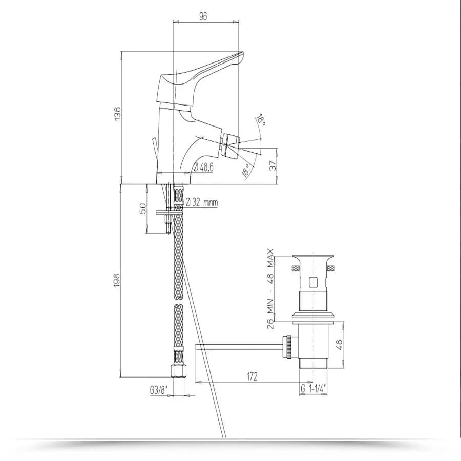 Set miscelatori Paini Pilot lavabo bidet e gruppo vasca