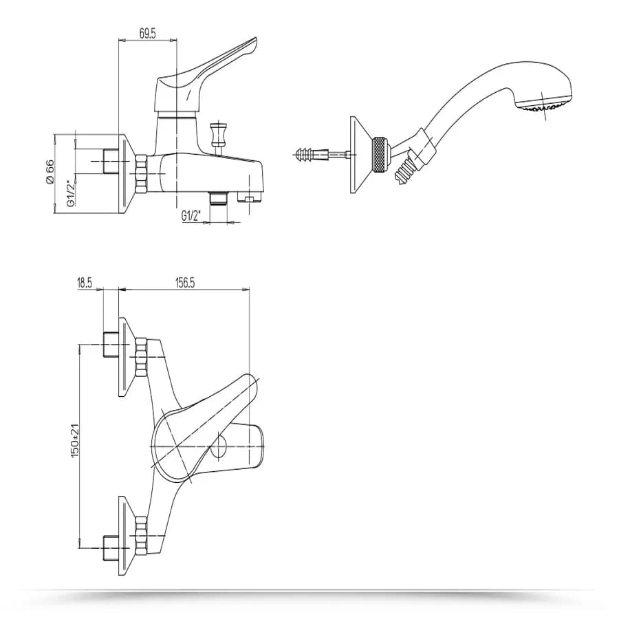 Set miscelatori Paini Pilot lavabo bidet e gruppo vasca