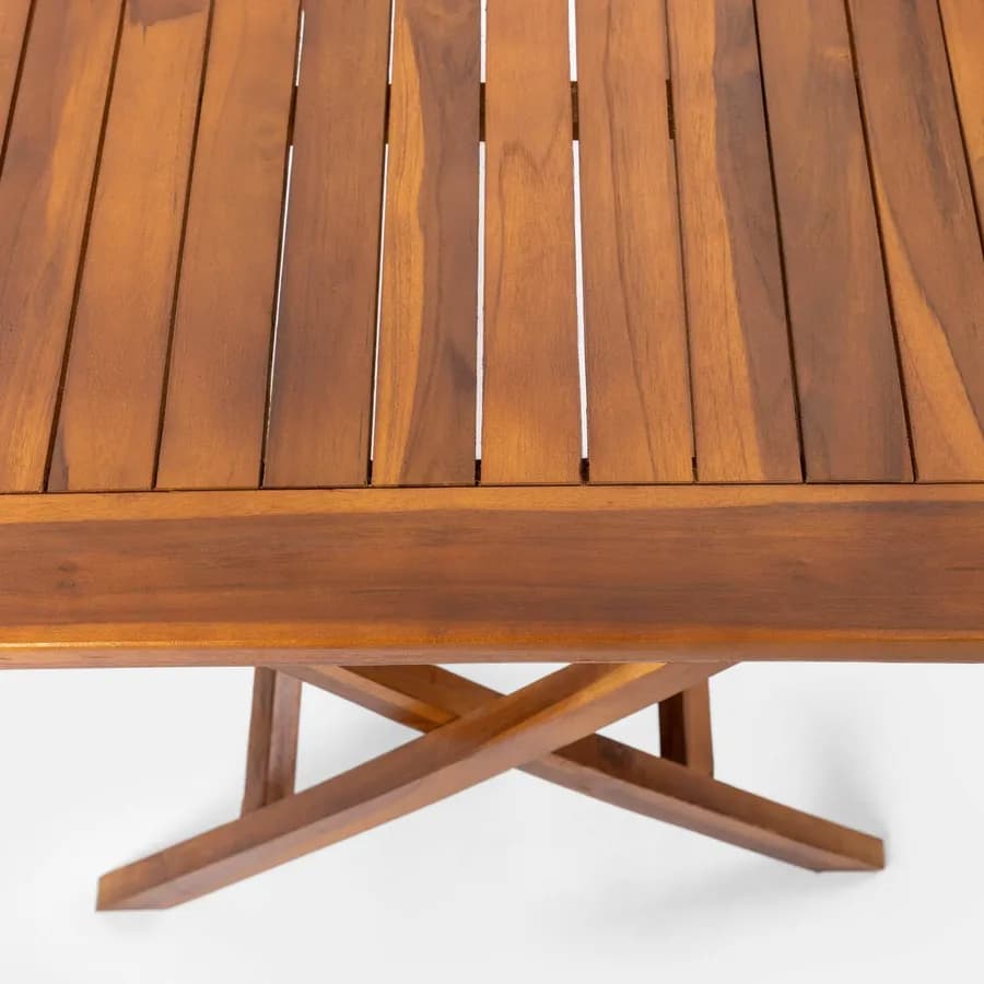 Set pranzo tavolo 120x70 cm e 4 sedie in legno teak - Louis